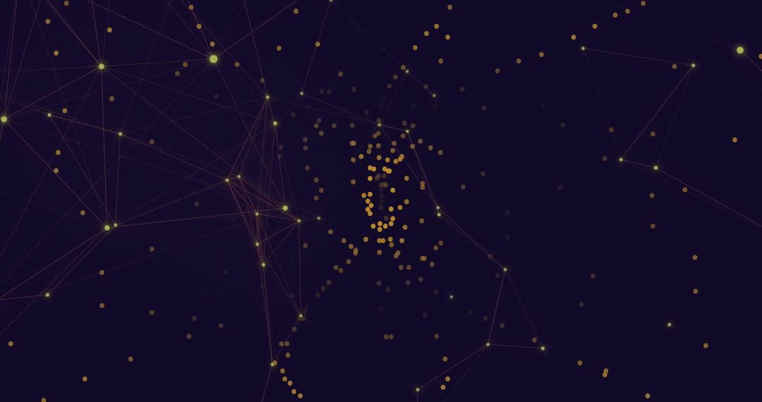 Dynamic Network Connections on Black Background
