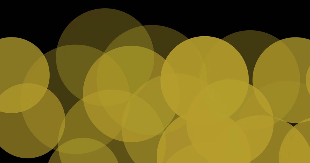 Abstract Yellow Circles on Black Background