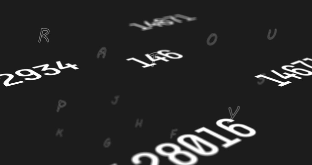 Abstract Numbers Floating in Digital Space for Futuristic Visualization