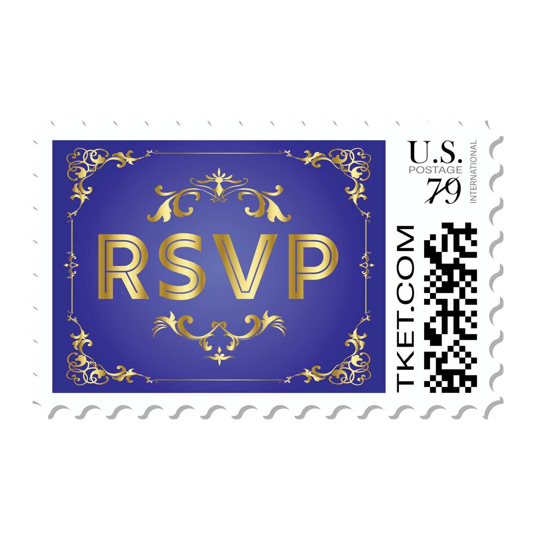 Elegant Postage Stamp with RSVP Text Isolated on Transparent Background - Download Free Stock Images Pikwizard.com