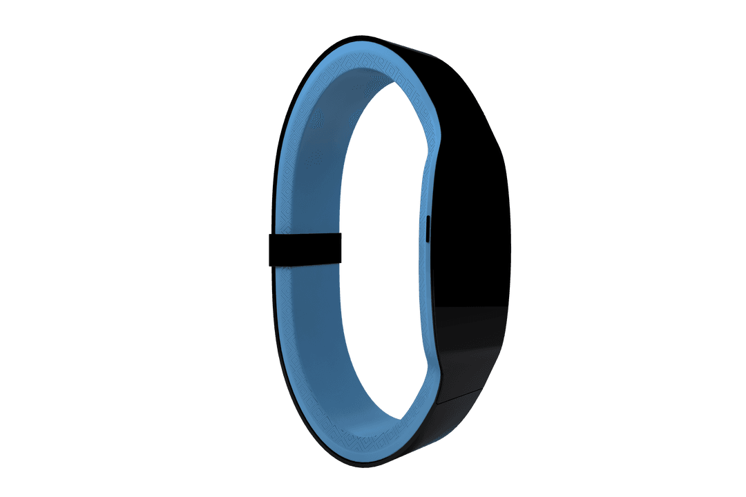 Transparent Blue Smartwatch on Clear Background