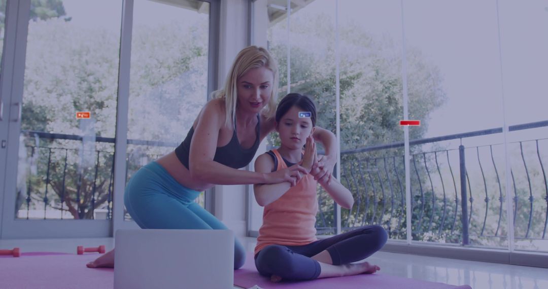 Mother and Daughter Yoga Session at Home, Embracing Wellness and Bonding