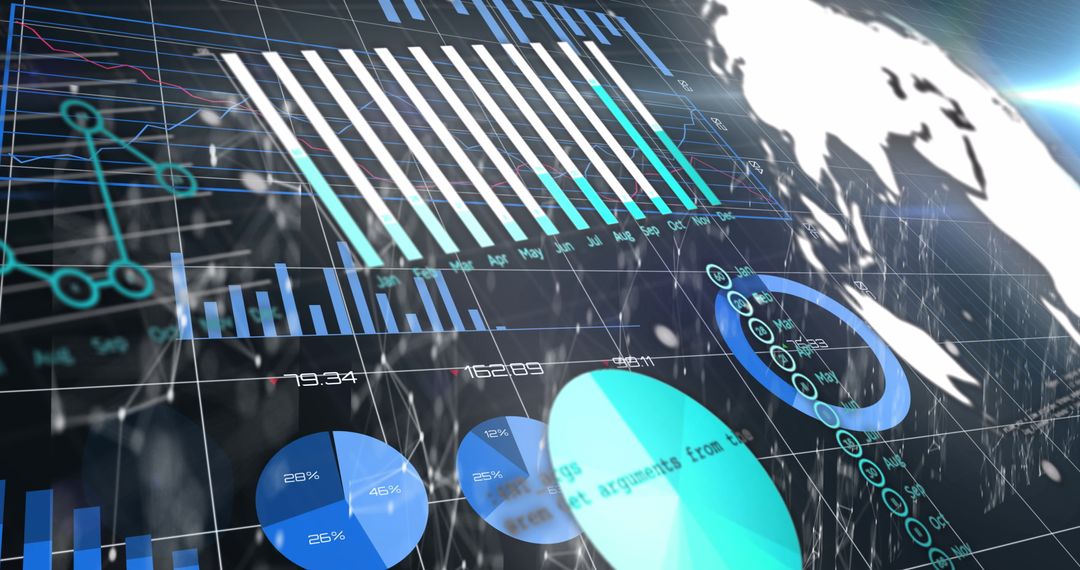 Dynamic Digital Financial Data and Global Connections Artwork