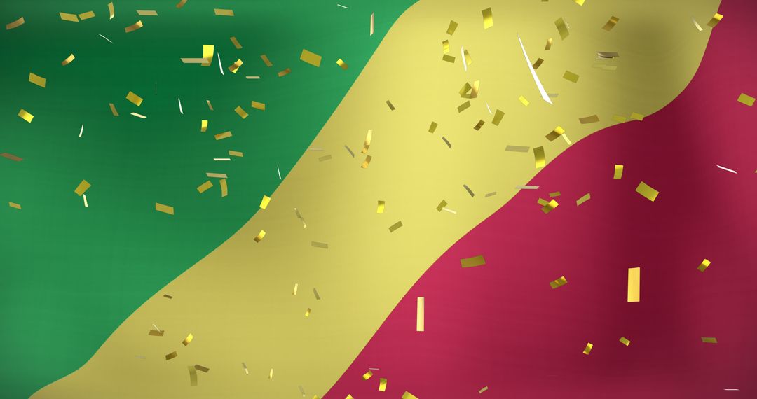 Vibrant Congolese Flag Colors with Celebratory Confetti Overlay - Free Images, Stock Photos and Pictures on Pikwizard.com