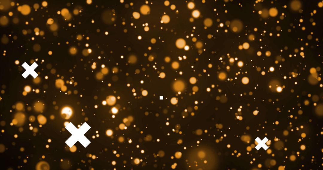 Pixilated Hearts on Digital Background with Golden Glimmers