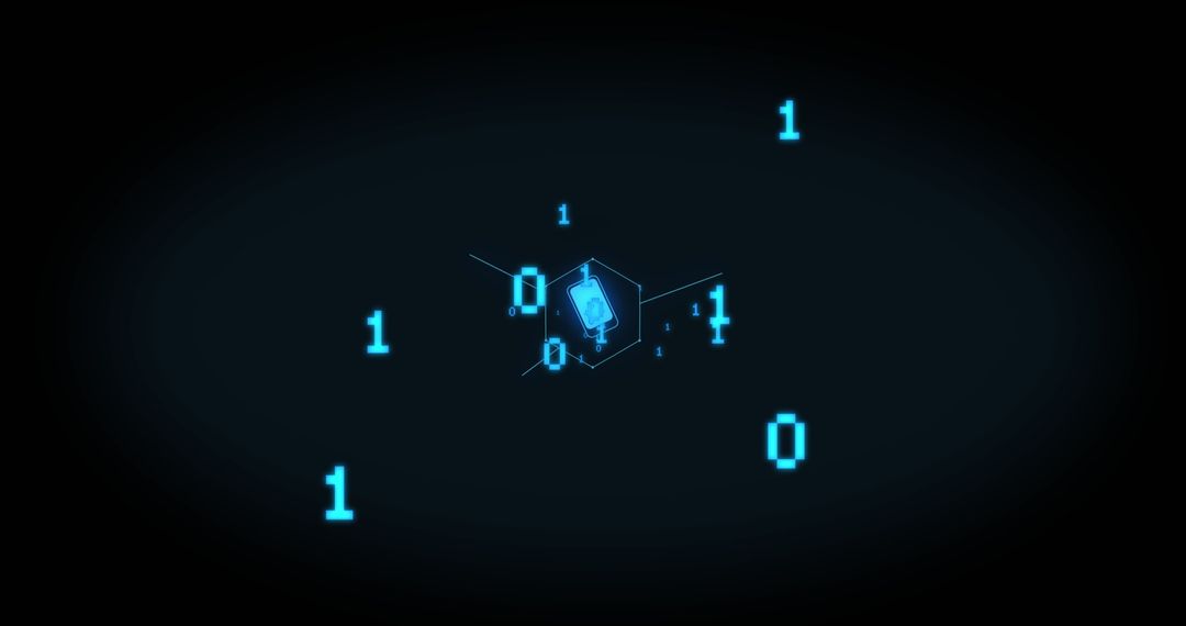 Digital Health Interface with Binary Code Visualization - Free Images, Stock Photos and Pictures on Pikwizard.com