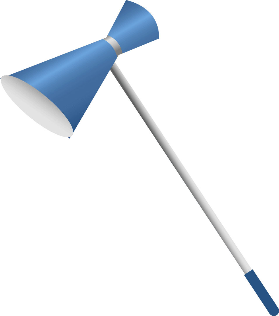 Mid-Century Modern Blue Desk Lamp on Transparent Background