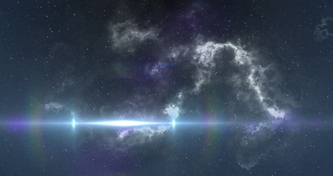 Ethereal Glowing Light Amidst Cosmic Nebula