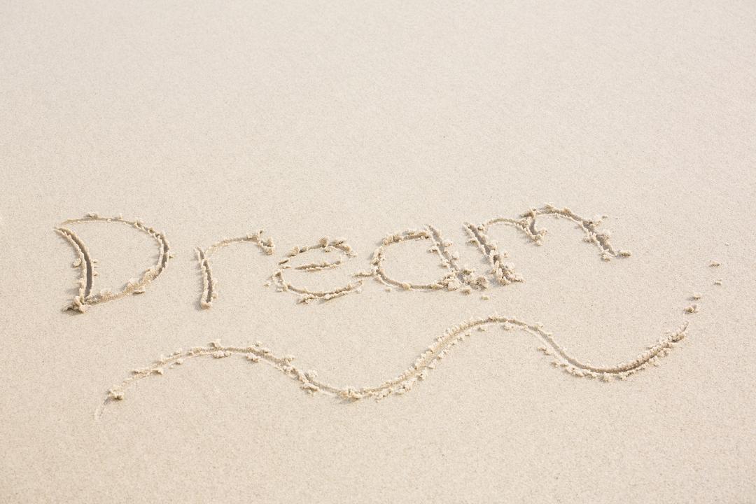 Dream written on sand - Free Images, Stock Photos and Pictures on Pikwizard.com