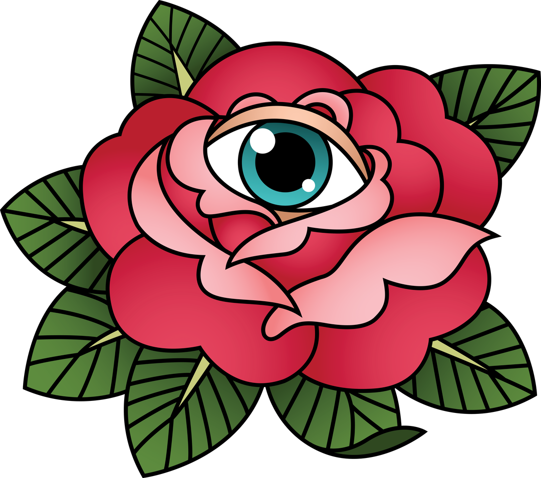 Pink Rose with Blue Eye on Transparent Background Illustrates Unique Valentine's Day Theme - Download Free Stock Images Pikwizard.com