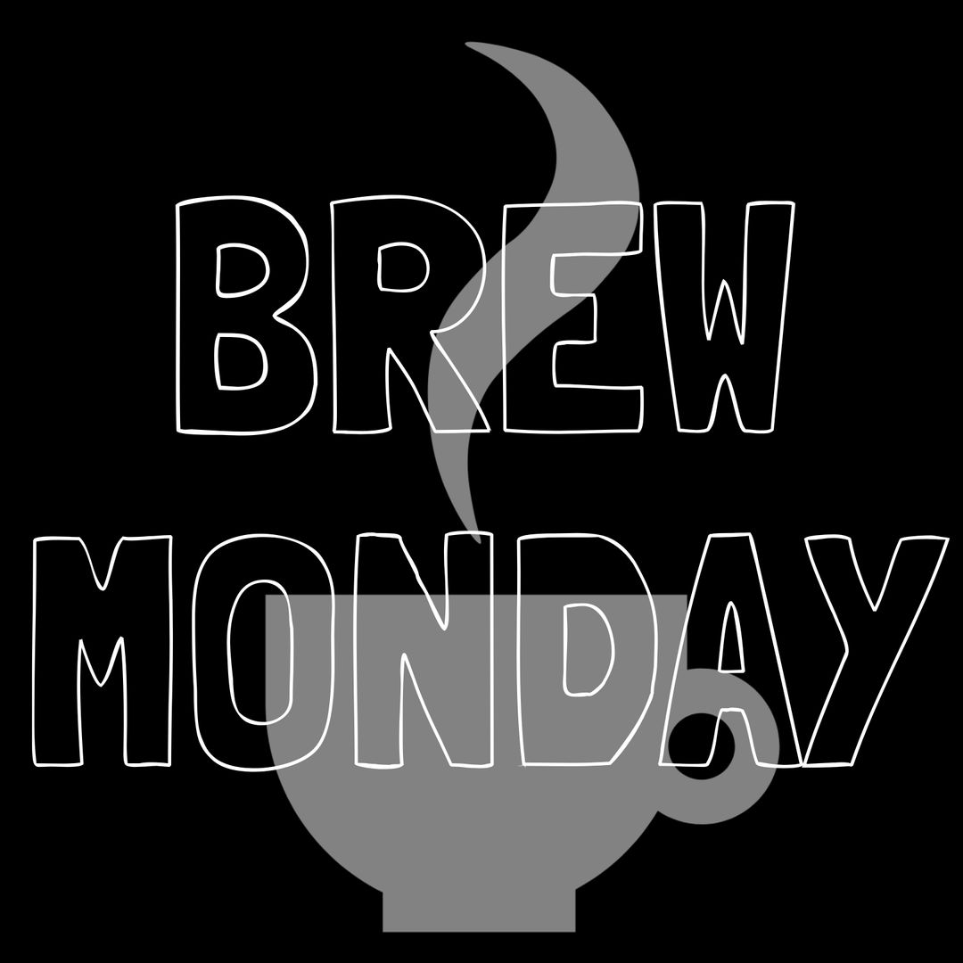 Inviting Brew Monday Graphic with Teapot and Steam Effect