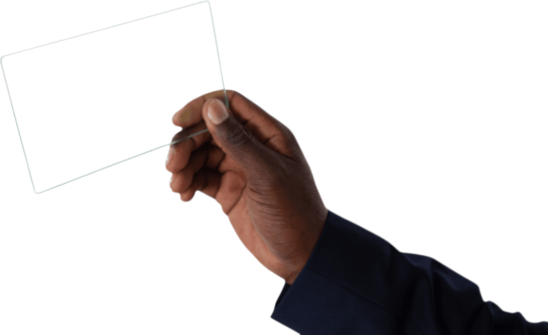 Hand of Professional Holding Transparent Glass Interface Isolated