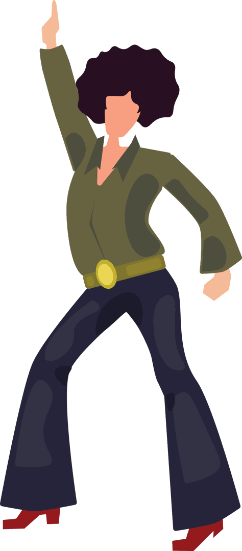 Transparent Illustration of Man Dancing in Retro Style Creating Fun Vibe