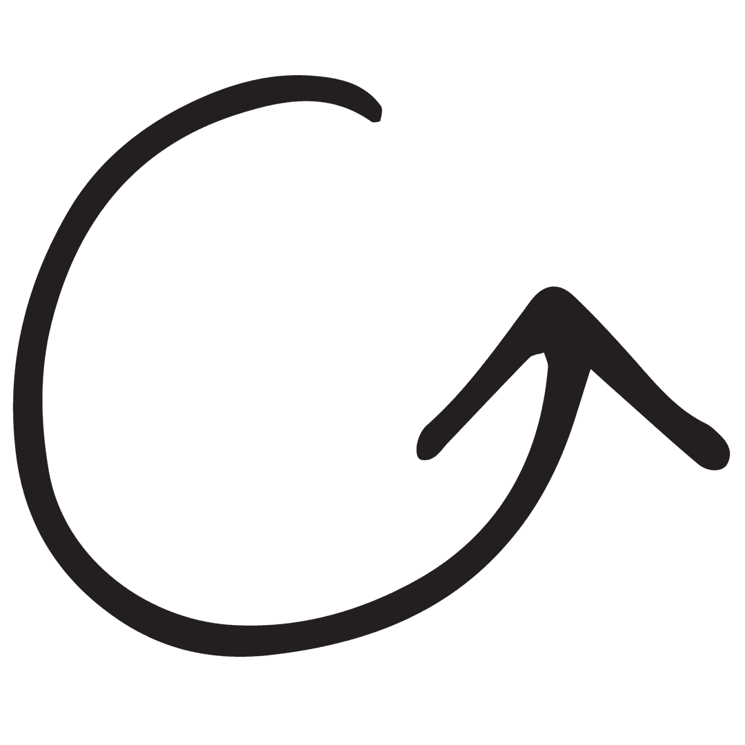 Curved Arrow on Transparent Background for Design Elements