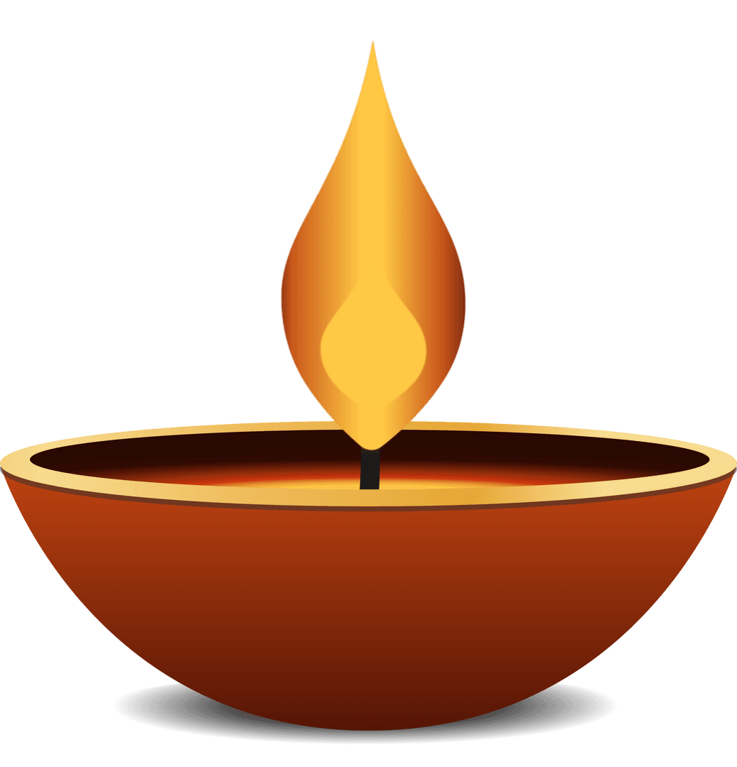 Vector Oil Lamp with Intense Glow on Transparent Background