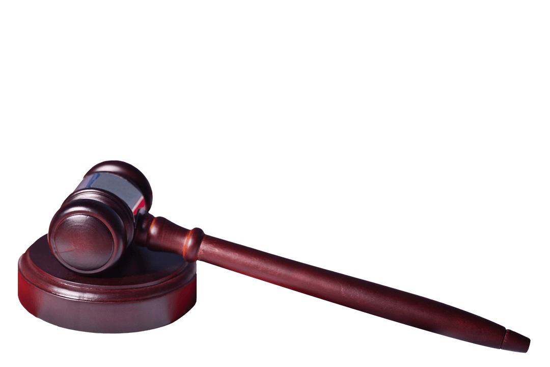 Wooden Gavel Judges Ruling Neutral Transparent Background