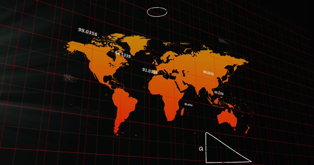 Global Data Processing and Connections World Map