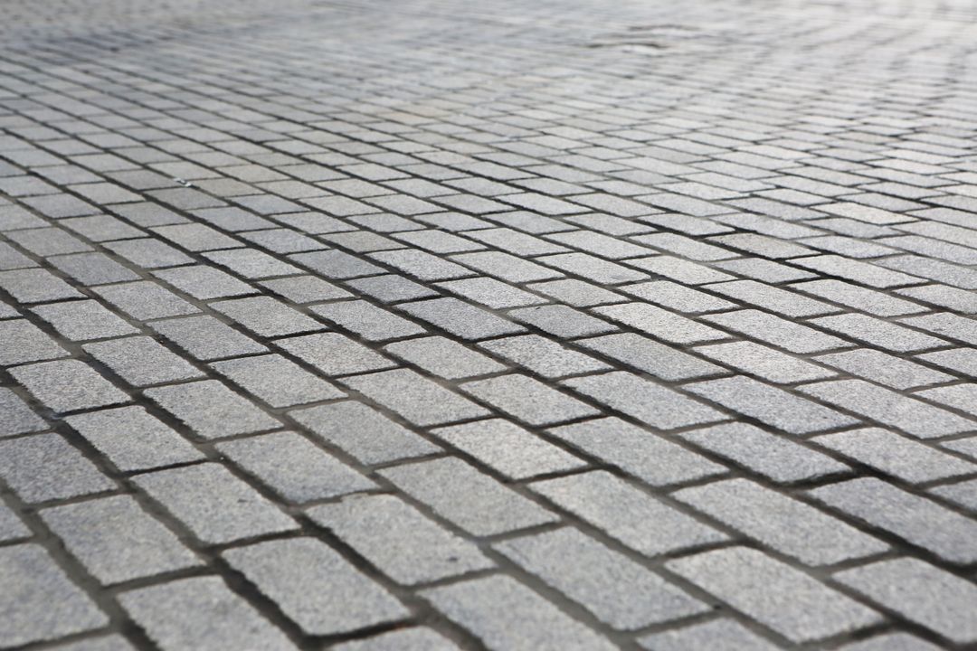 Close-Up of Vintage Cobblestone Pathway