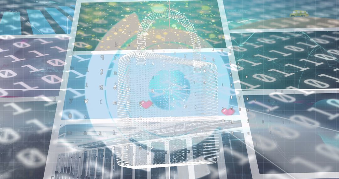 Digital Security and Data Technology Conceptual Display