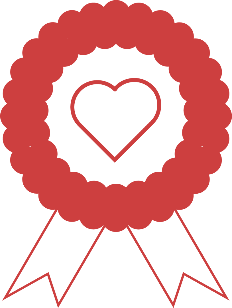 Badge with Heart Design on Transparent Background Illustration