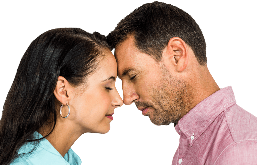 Transparent Couple Quietly Embracing, Loving Connection