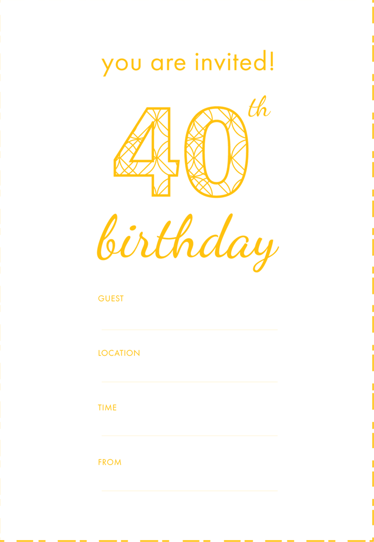 40th Birthday Invitation Template Transparent Background - Download Free Stock Images Pikwizard.com