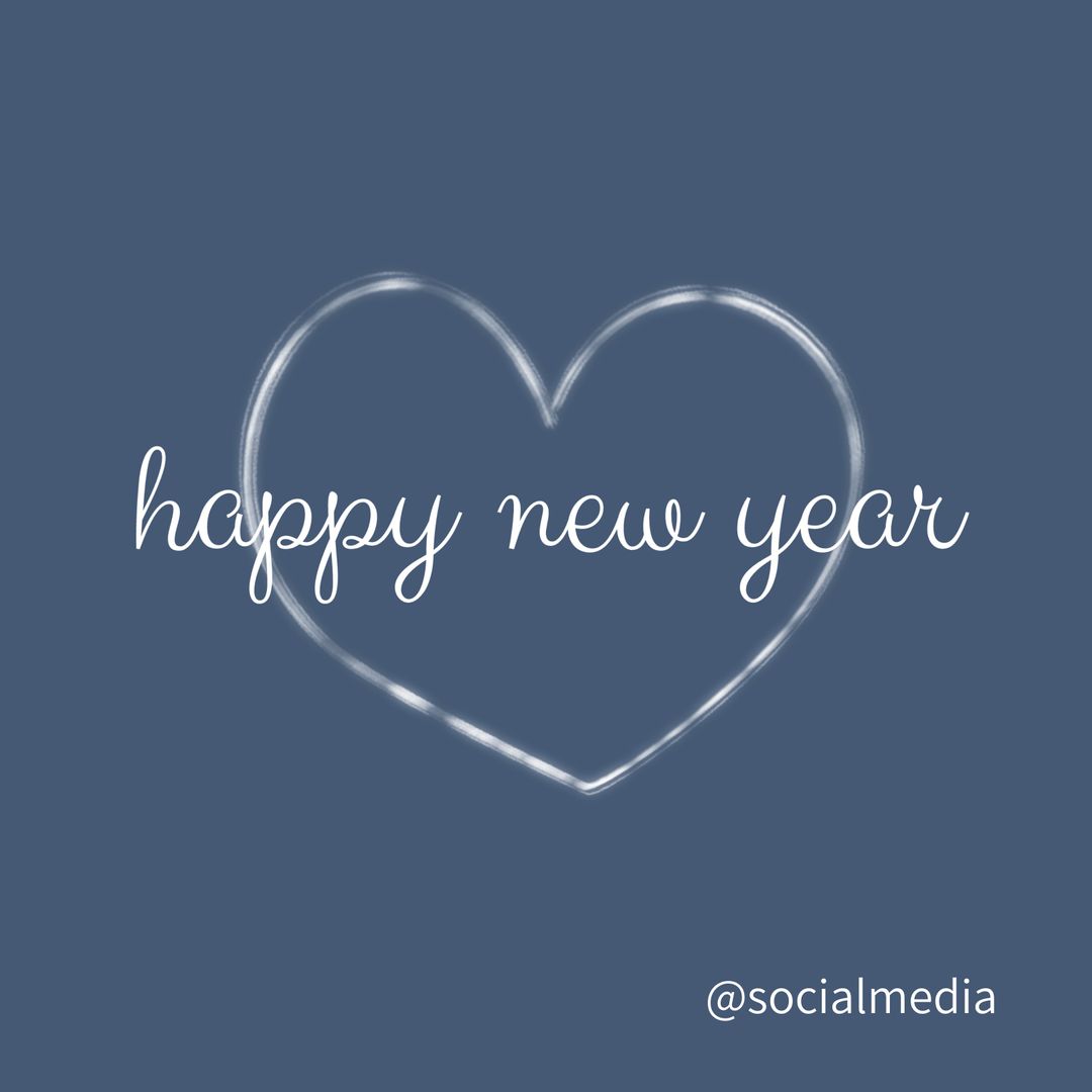 Minimalist New Year Greeting with Heart Outline