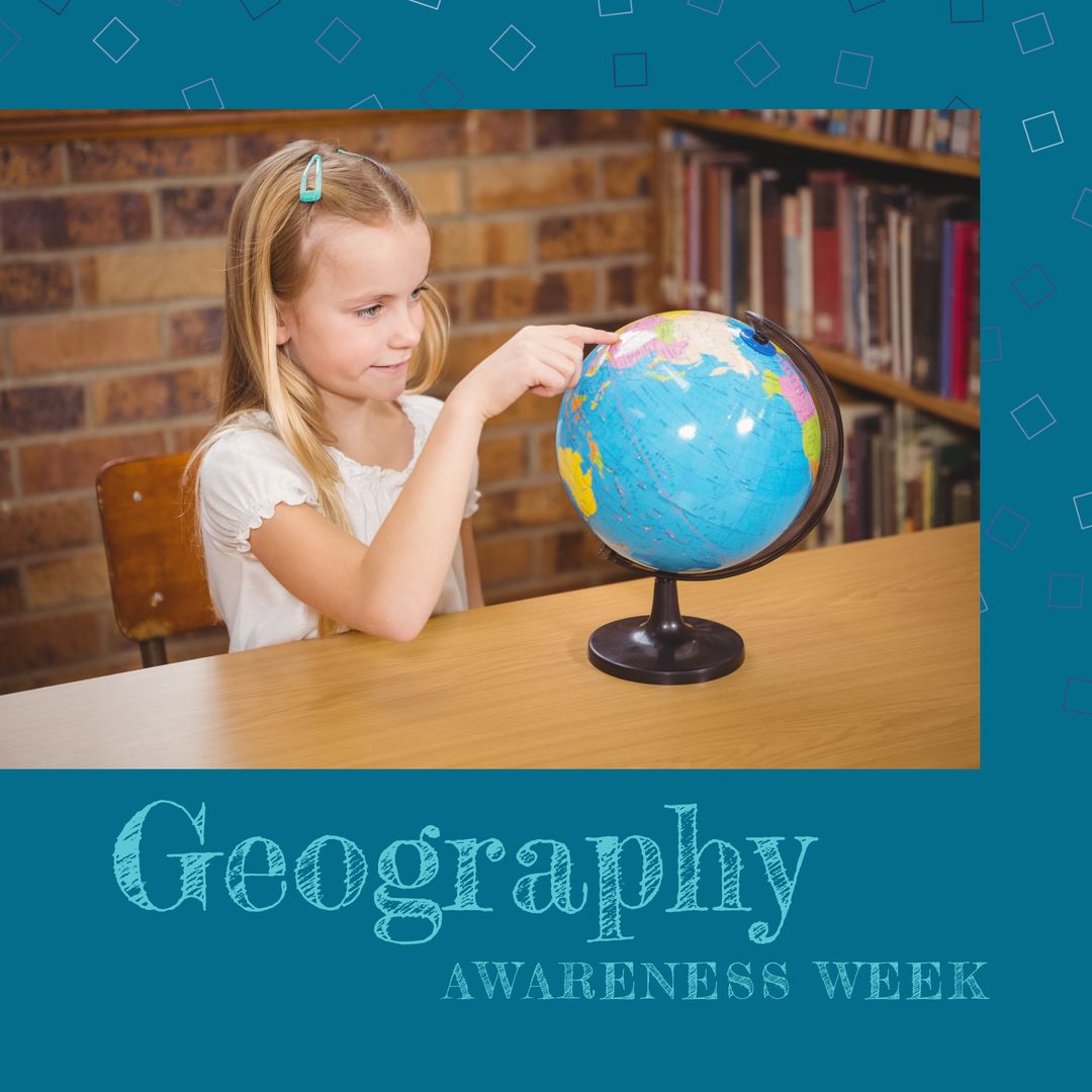 Young Girl Exploring Globe for Geography Awareness