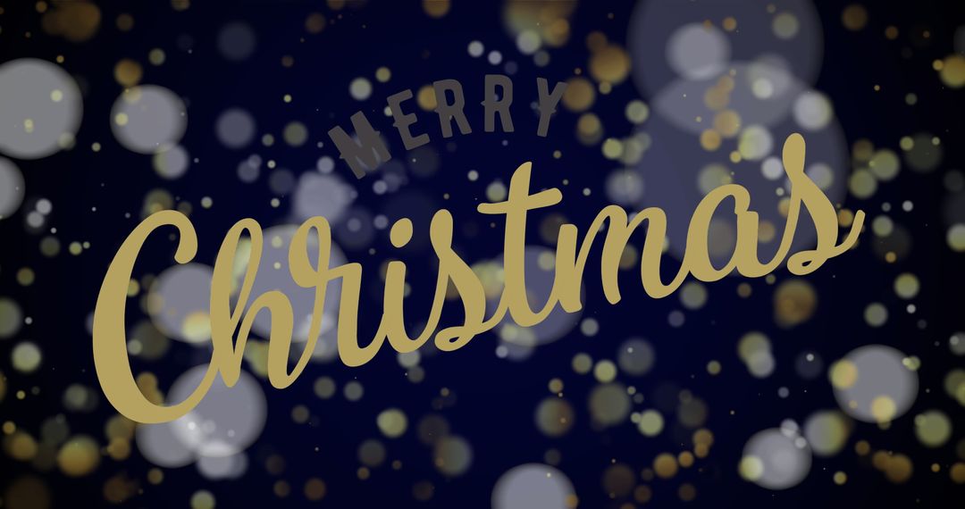 Festive Christmas Greeting with Falling Snow and Glowing Dots