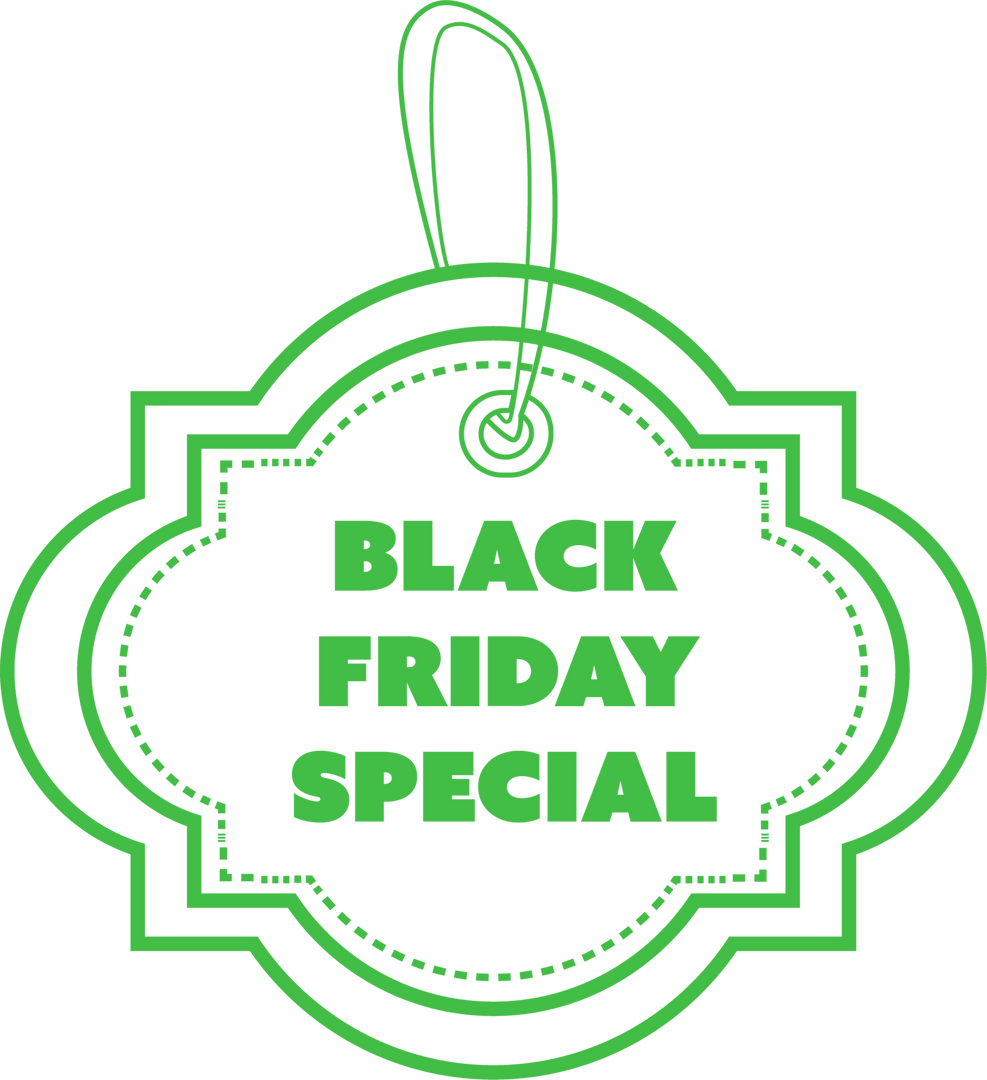 Black Friday Special Green Tag on Transparent Background - Download Free Stock Images Pikwizard.com