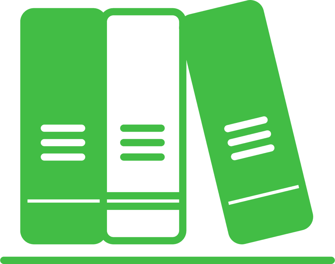 Green Books Illustration on Transparent Background for Knowledge Concepts