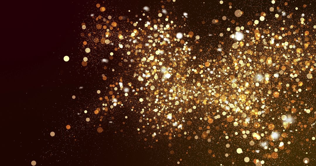 Golden Particles Sparkling in Dark Space