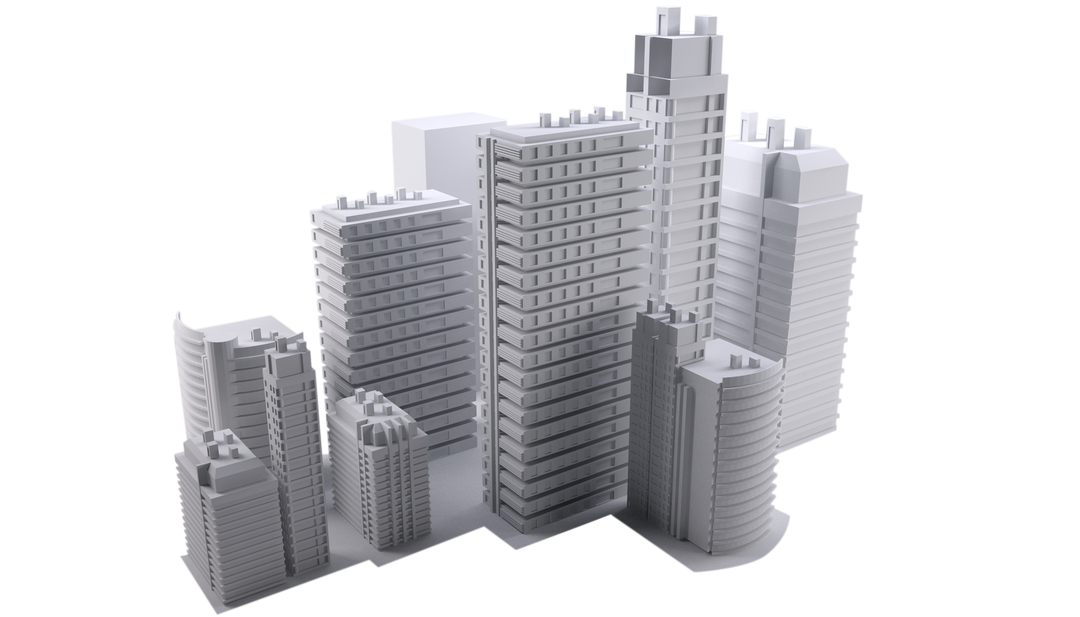 Digital 3D Model of Cityscape with Skyscrapers on Transparent Background - Download Free Stock Images Pikwizard.com