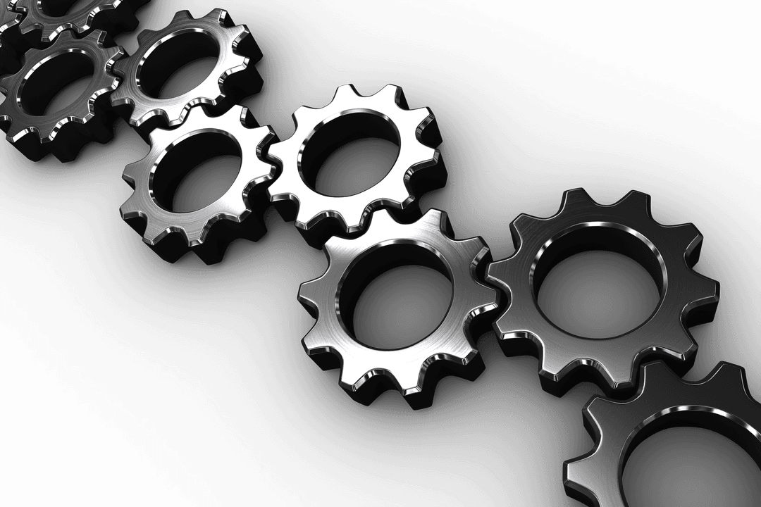Interlocked Chrome Cogs on Transparent Background Representing Teamwork - Download Free Stock Images Pikwizard.com