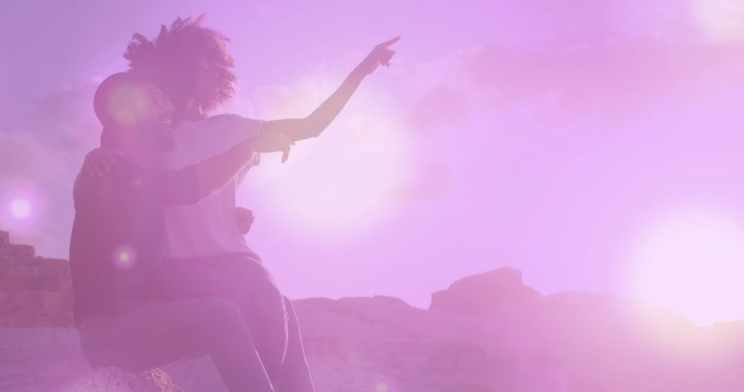 Affectionate Couple Enjoying a Serene Sunset