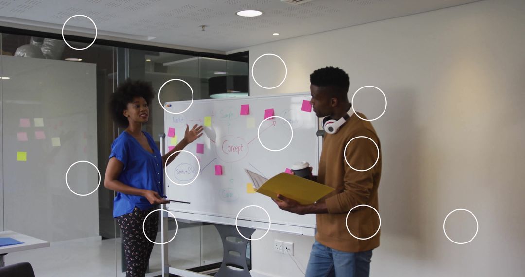 Diverse Team Brainstorming with Whiteboard and Sticky Notes