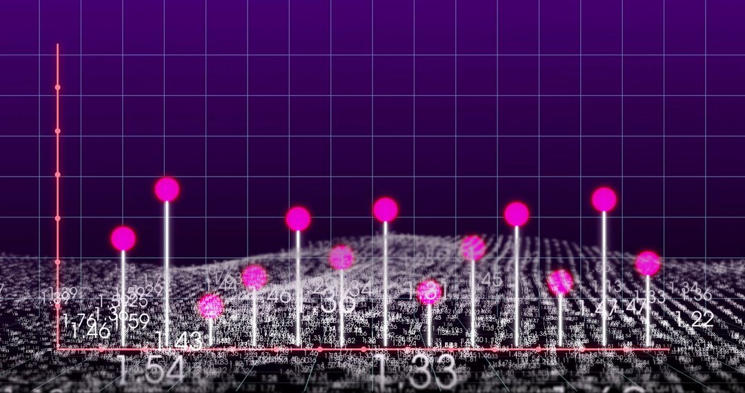 Futuristic Data Visualization with 3D Bar and Sphere Design