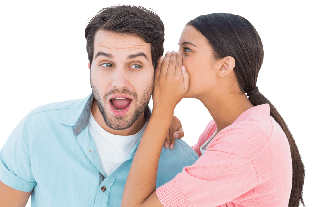 Transparent Secret Sharing Concept with Happy Couple Close Up