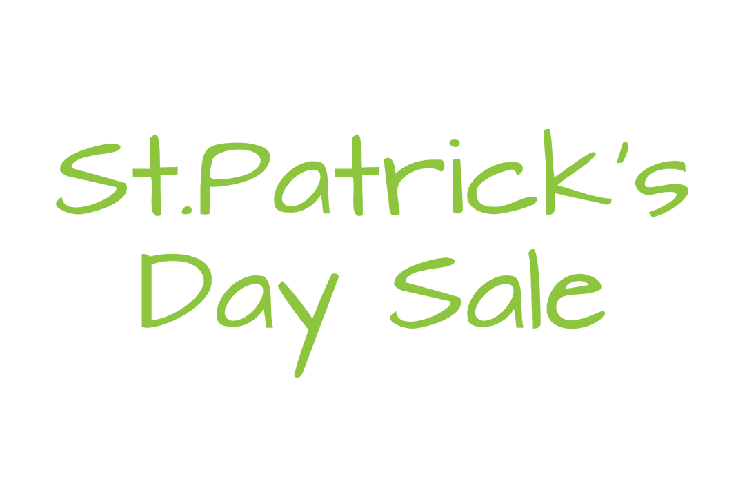 Green St. Patrick's Day Sale Text Transparent Background