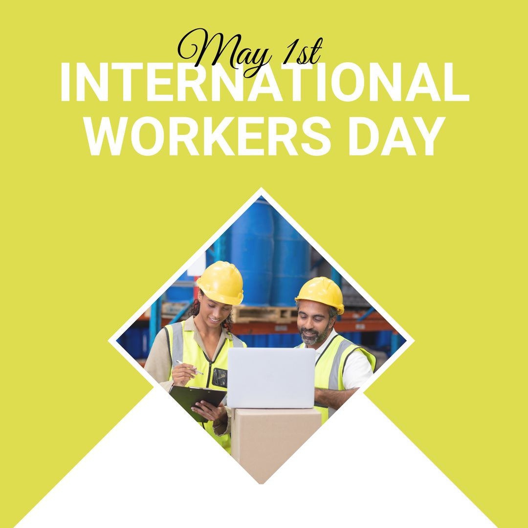 International Workers Day Celebration Multiracial Team Warehouse