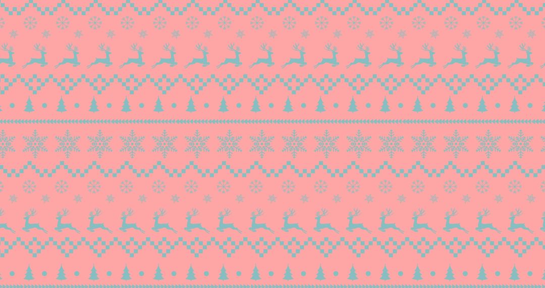 Seamless Traditional Christmas Pattern with Reindeer and Snowflakes - Free Images, Stock Photos and Pictures on Pikwizard.com