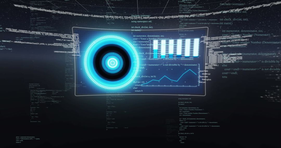 Futuristic Data Interface with Digital Analytics