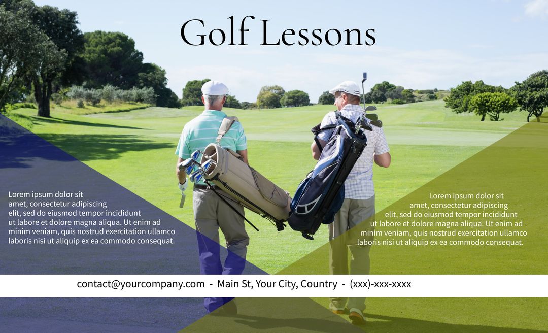 Two Golfers Carrying Bags on a Golf Course Symbolize Skill Growth and Friendship - Download Free Stock Templates Pikwizard.com