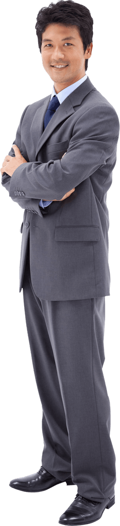 Smiling Confident Businessman in Suit with Transparent Background