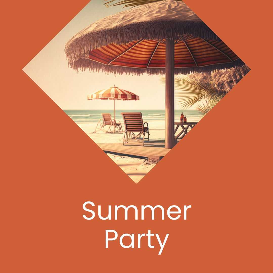 Tropical Beach Relaxation with Umbrellas and Sunset Vibes