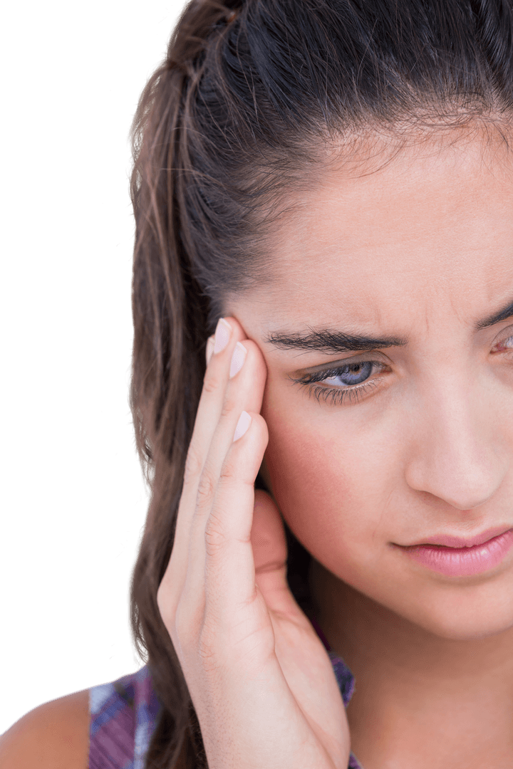 Transparent Image of Woman Experiencing Headache Pain