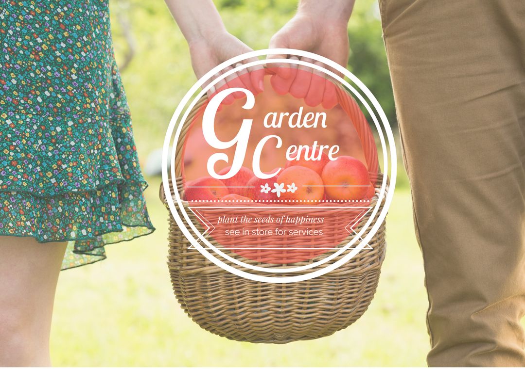 Couple Holding Basket Full of Fresh Produce at Garden Center