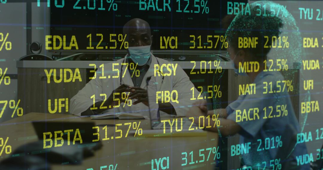 Doctor Analyzing Data Overlay While Consulting with Patient