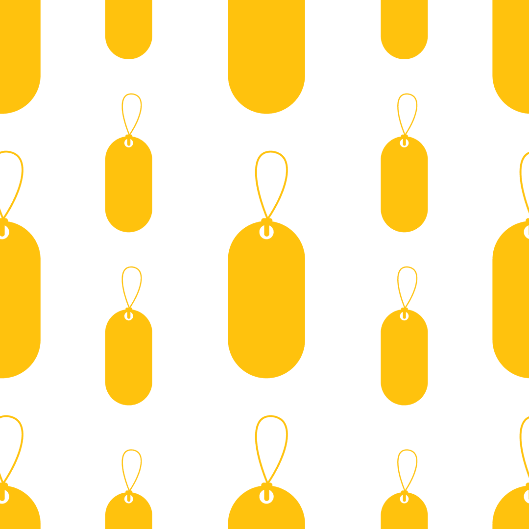 Seamless Yellow Dummy Holder Pattern on Transparent Background