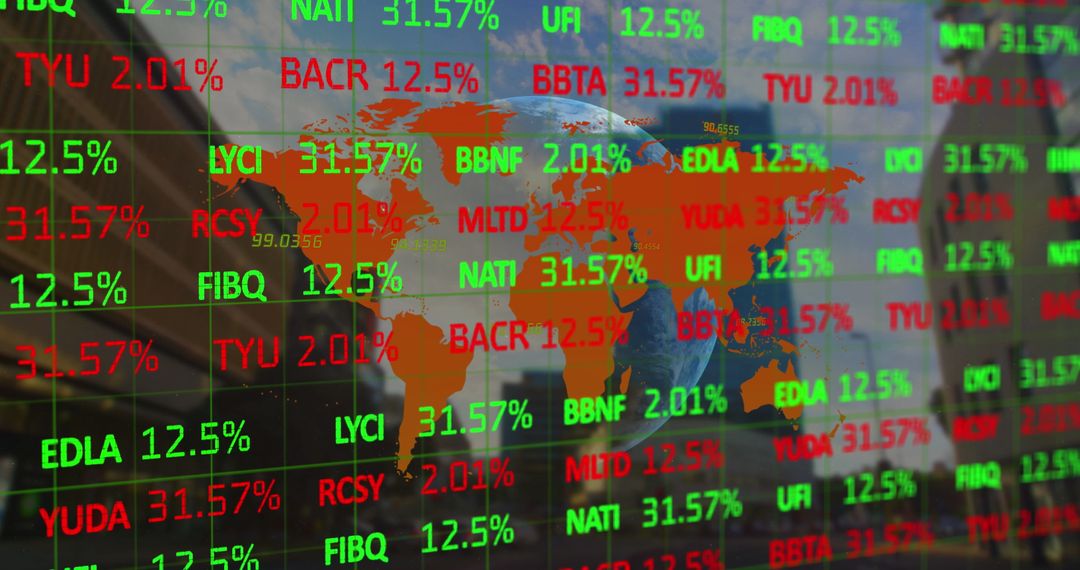 Global Business Trends and Digital Data Visualization